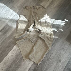 Duluth Trading Pants Mens 38 Khaki Flex Fire Hose Cargo Pockets Tactical 30x32